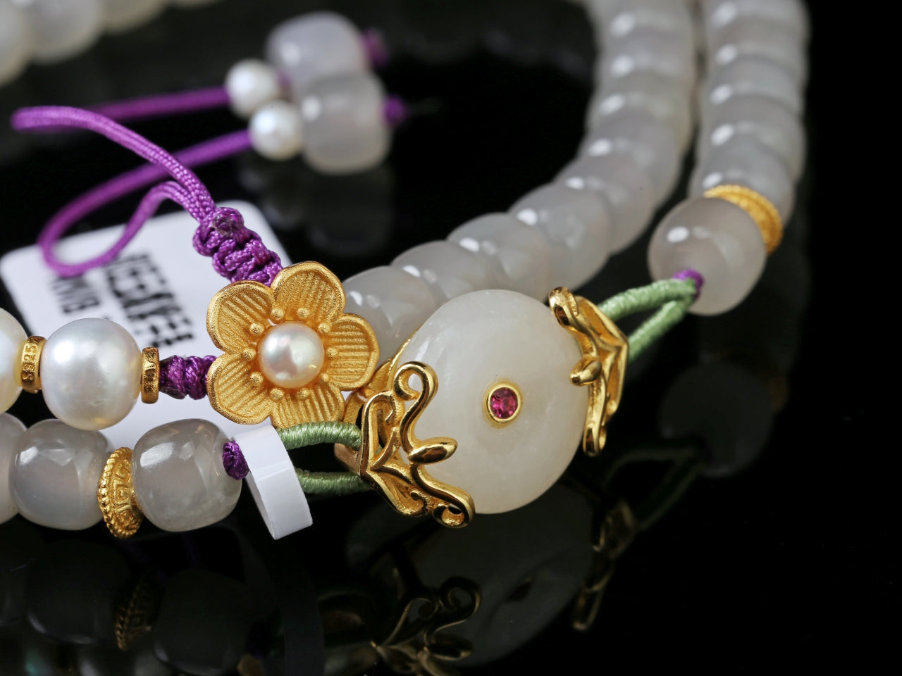 Hetian Yu Smoky Lavender Jade Bracelet