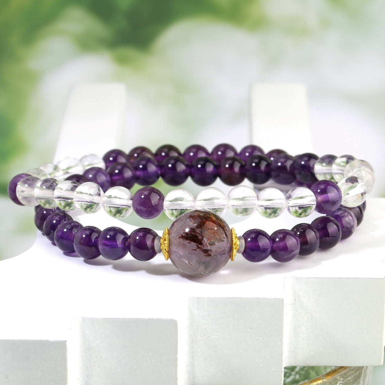 Double - Layer Amethyst Bracelet: Unleash Spiritual Elegance and Positive Energy