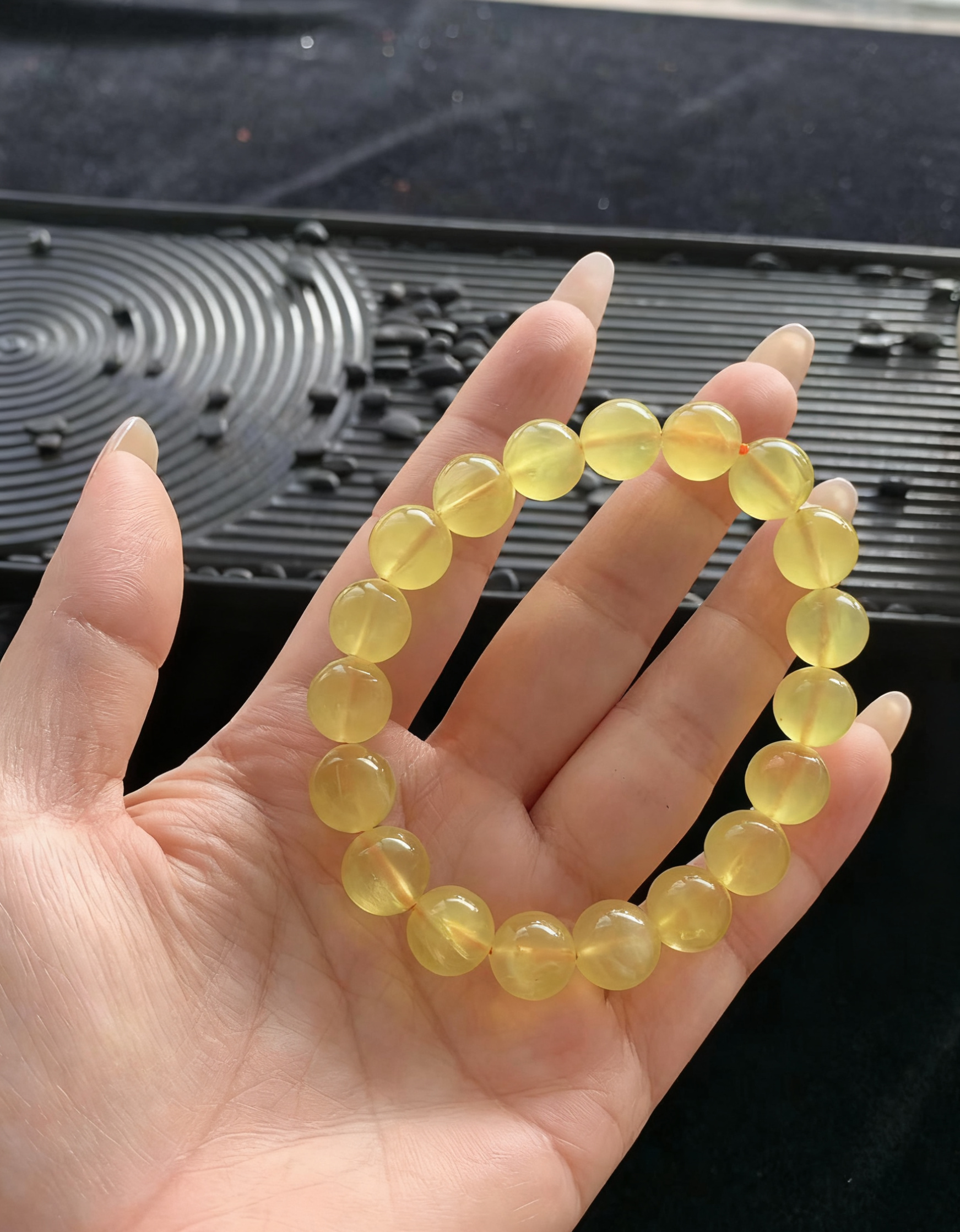 Gold Prehnite Bracelet (10mm+)