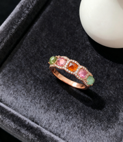S925 Tourmaline Sugar Loaf Ring