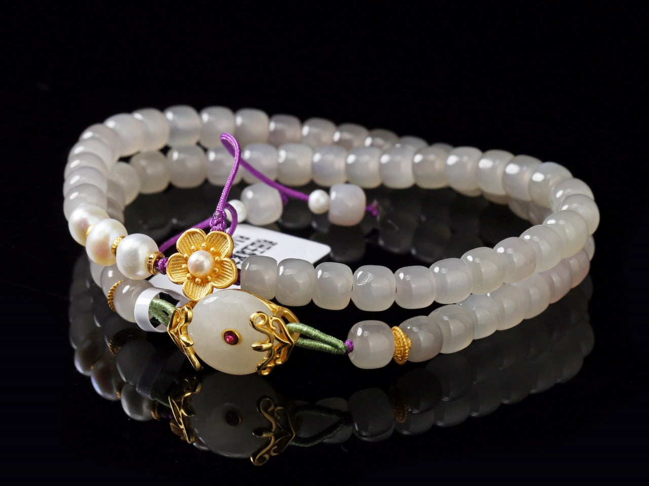 Hetian Yu Smoky Lavender Jade Bracelet