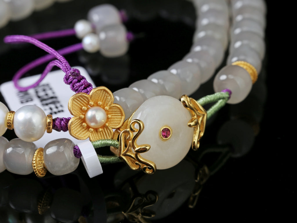 Hetian Yu Smoky Lavender Jade Bracelet