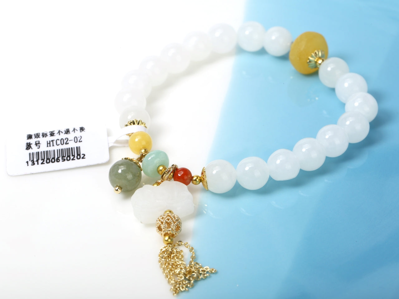 Natural Hetian Yu Jade Bead Bracelet | Hand-Polished Serenity
