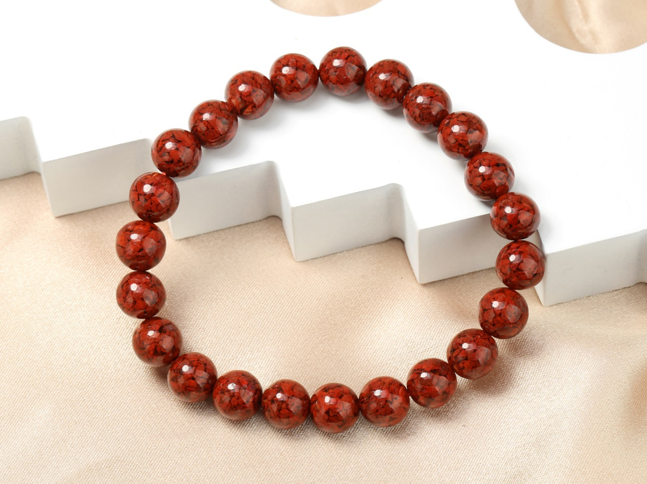 Crystal cinnabar bracelet 8mm