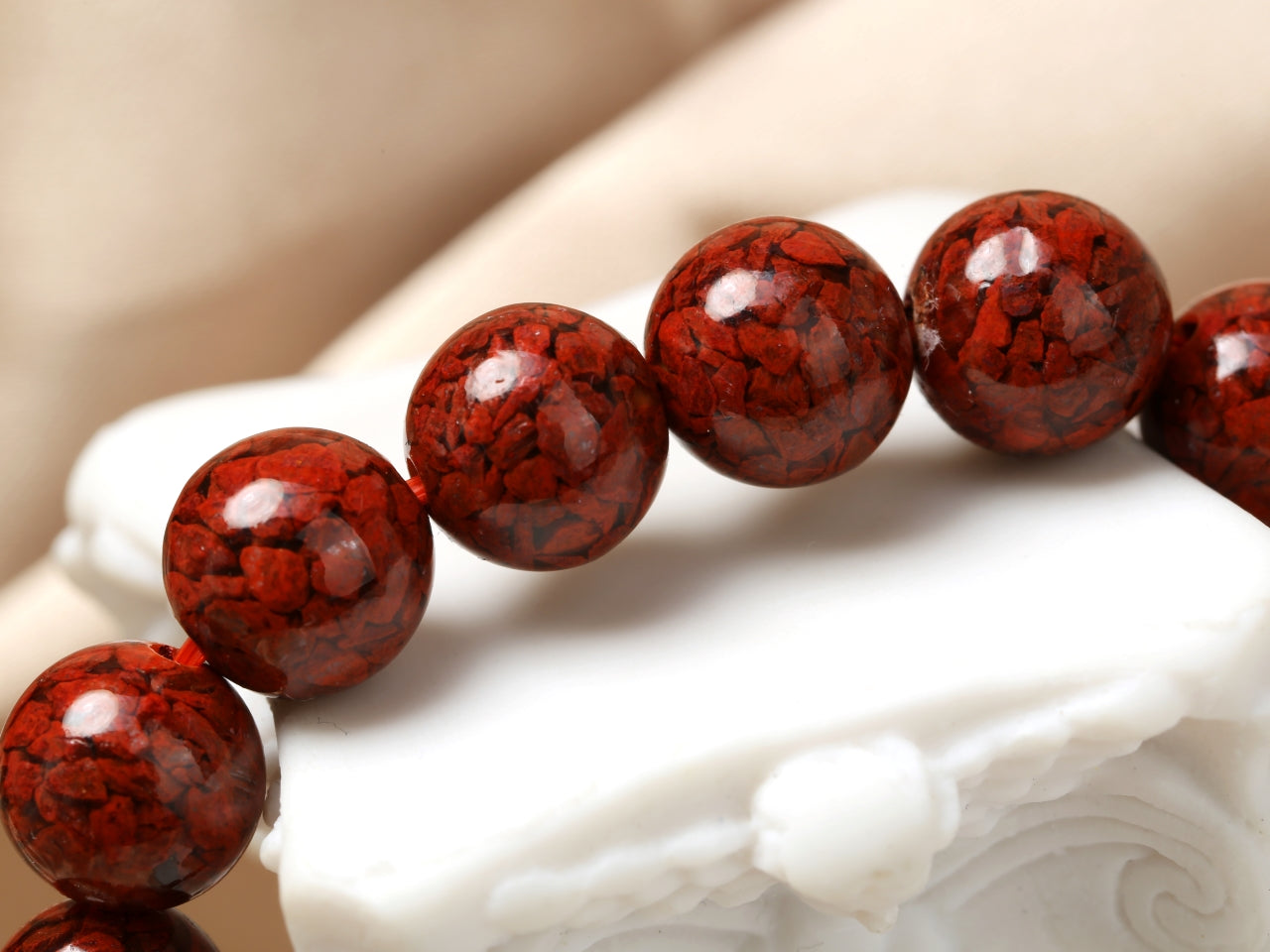 Crystal cinnabar bracelet 8mm