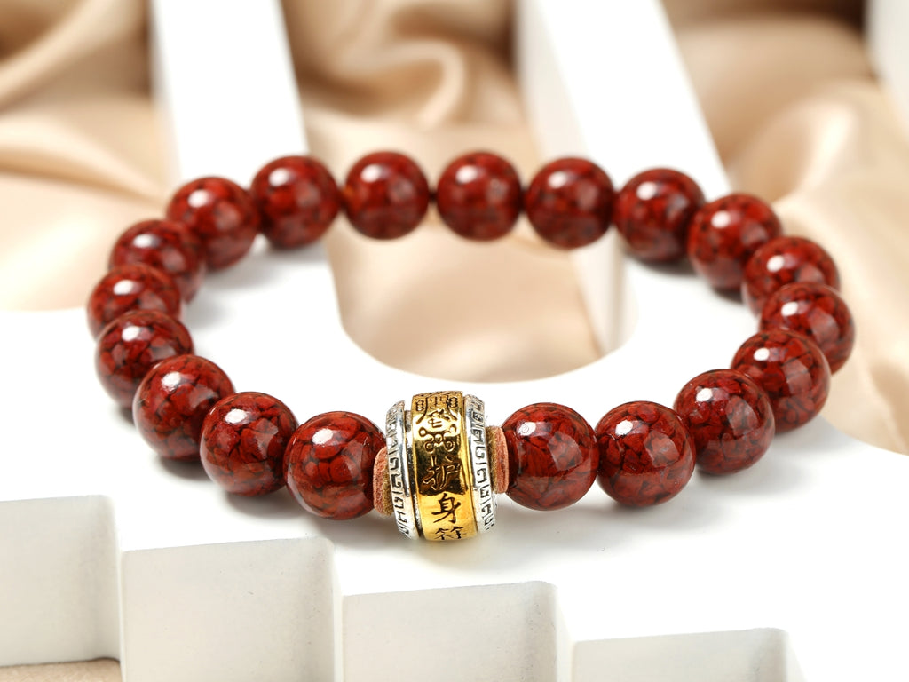 Crystal cinnabar bracelet 10mm