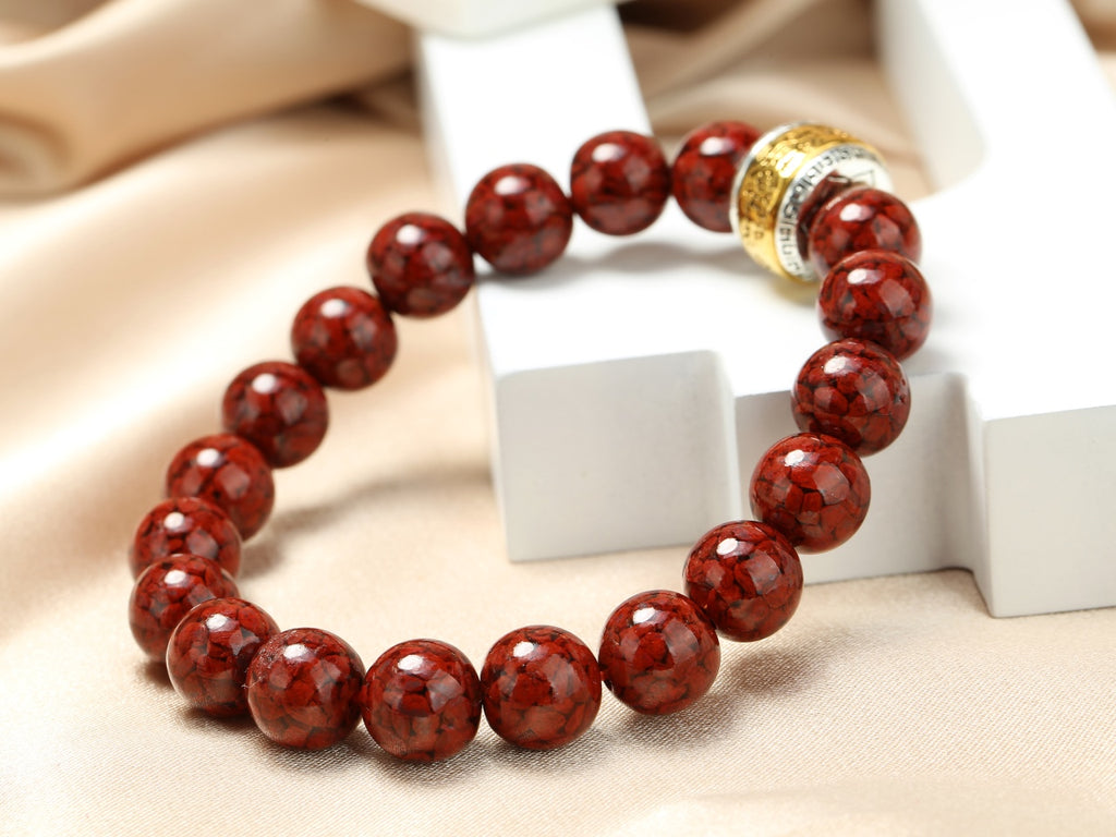 Crystal cinnabar bracelet 10mm