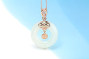 Natural Hetian Jade "Ping An Kou" Pendant | Ancient Talisman of Peace & Protection