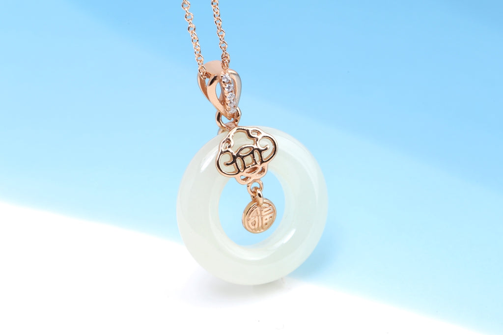 Natural Hetian Yu Jade "Ping An Kou" Pendant | Ancient Talisman of Peace & Protection
