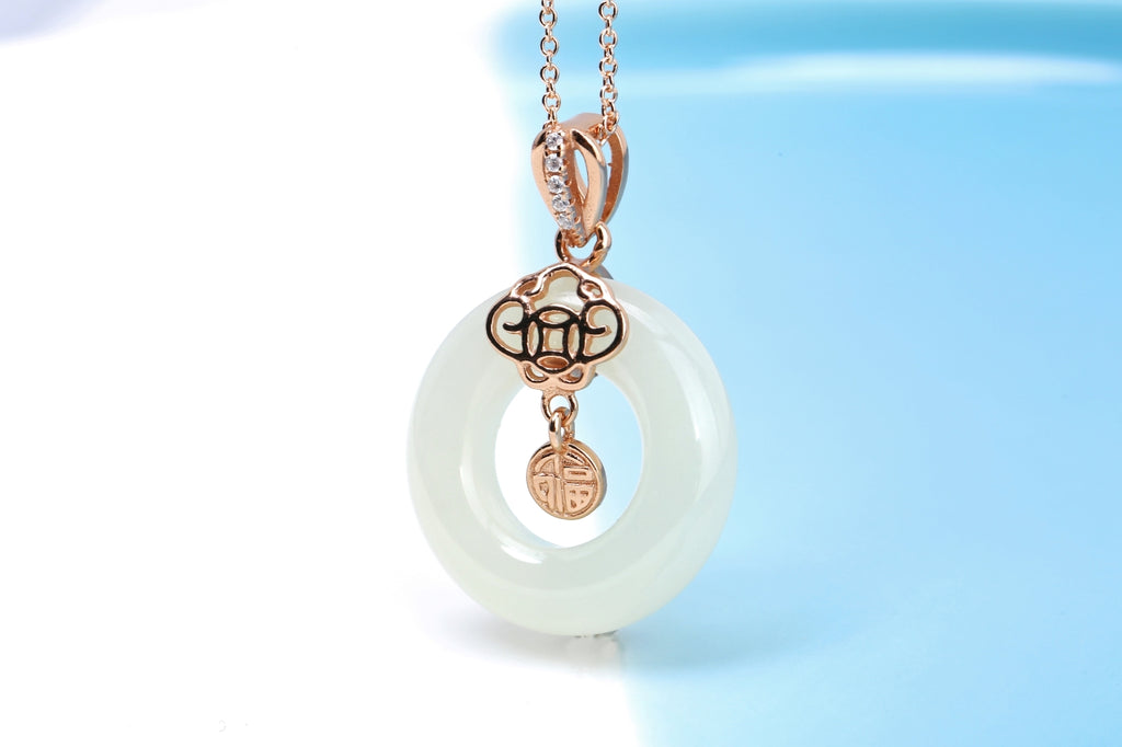 Natural Hetian Yu Jade "Ping An Kou" Pendant | Ancient Talisman of Peace & Protection