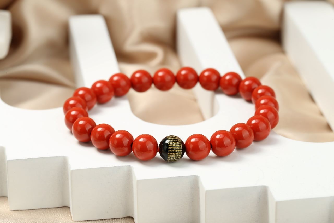 Cinnabar agate bracelet 8mm