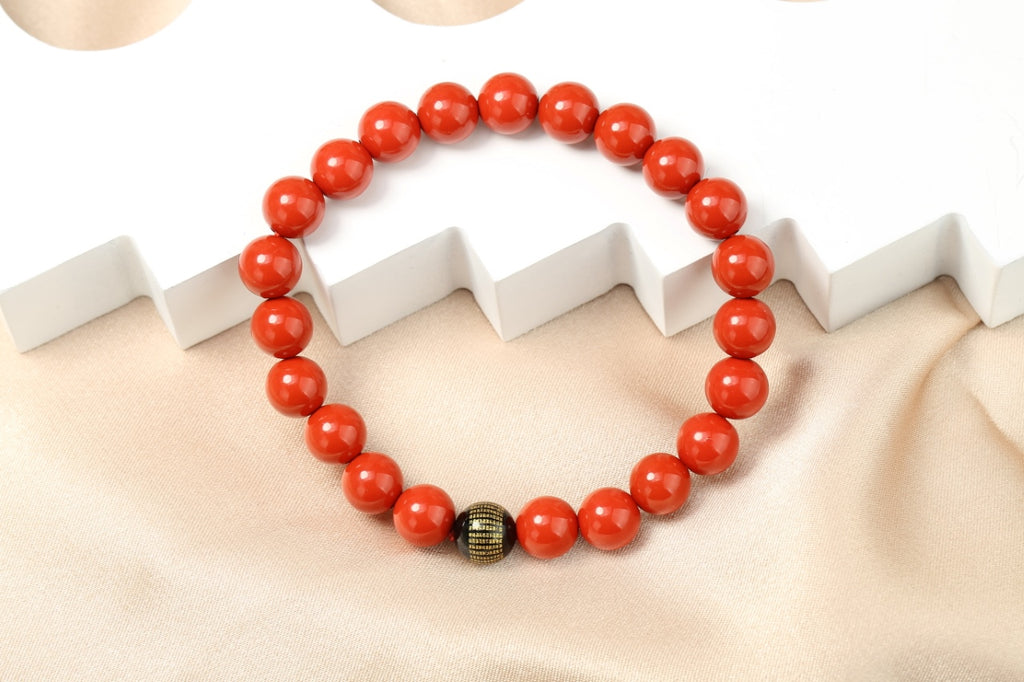Cinnabar agate bracelet 8mm