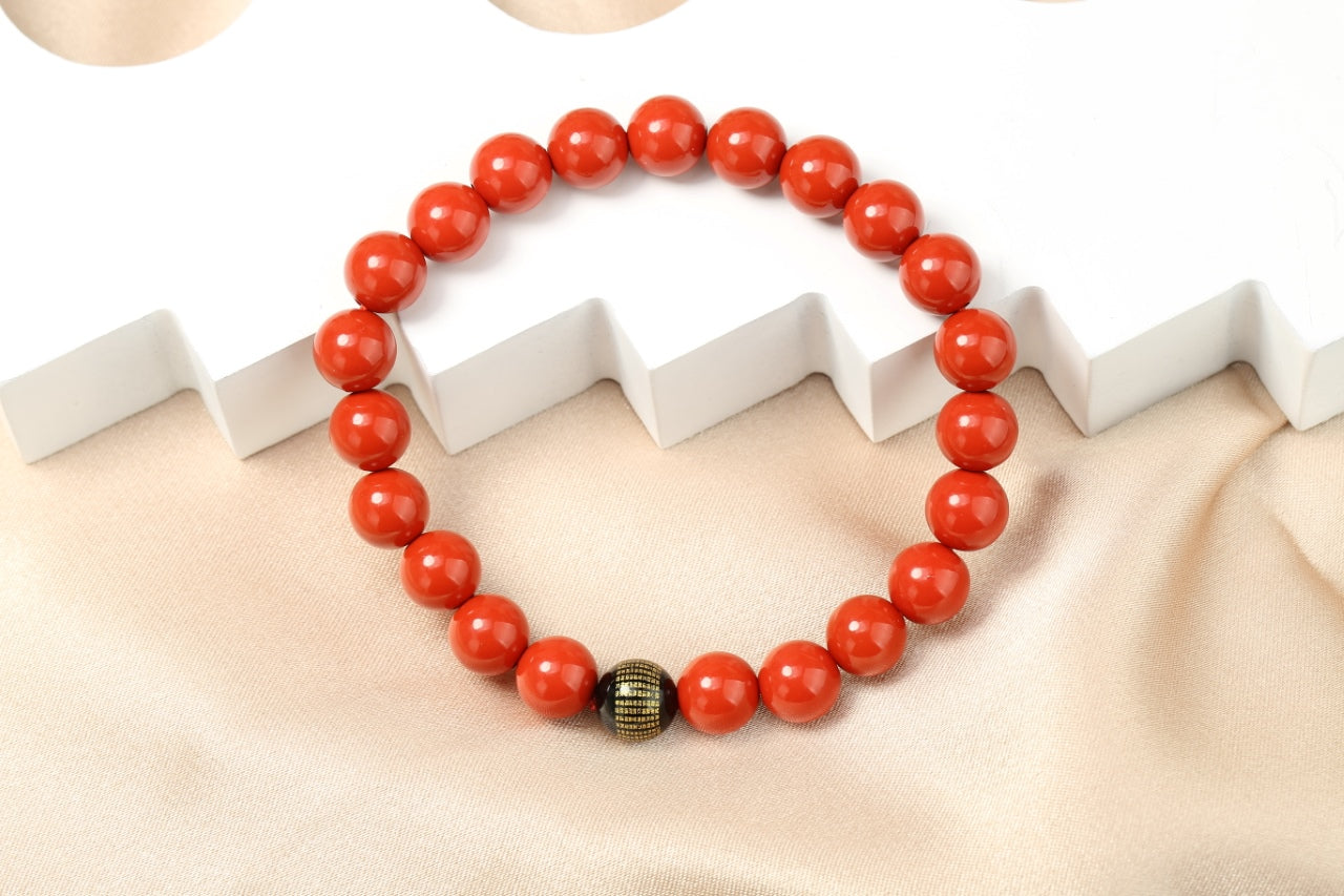 Cinnabar agate bracelet 8mm