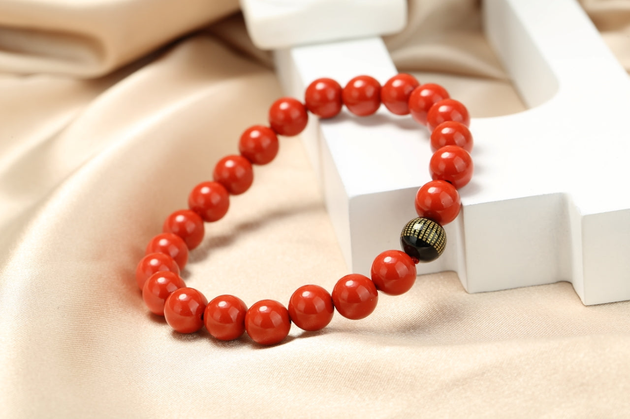 Cinnabar agate bracelet 8mm