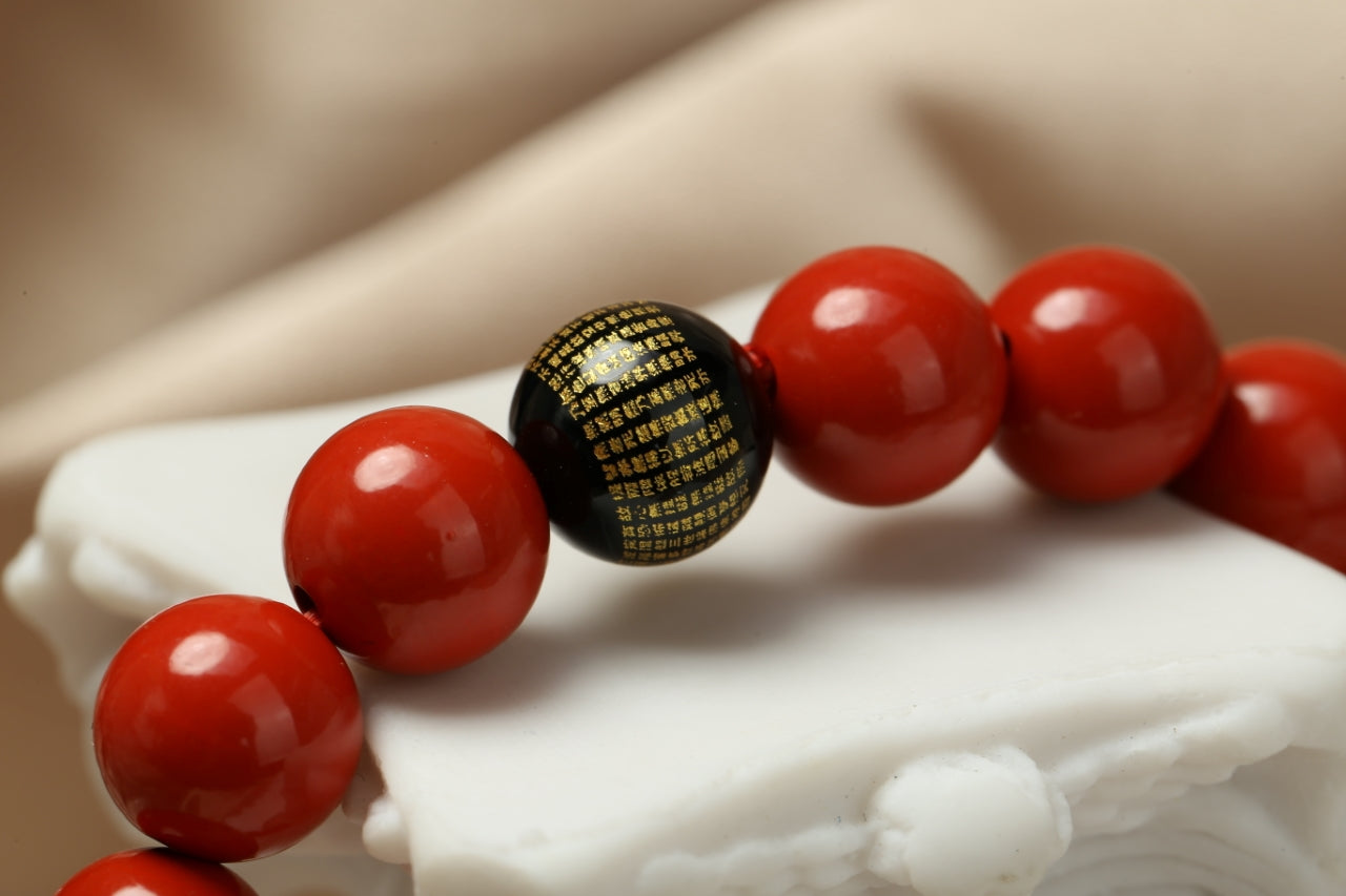 Cinnabar agate bracelet 8mm