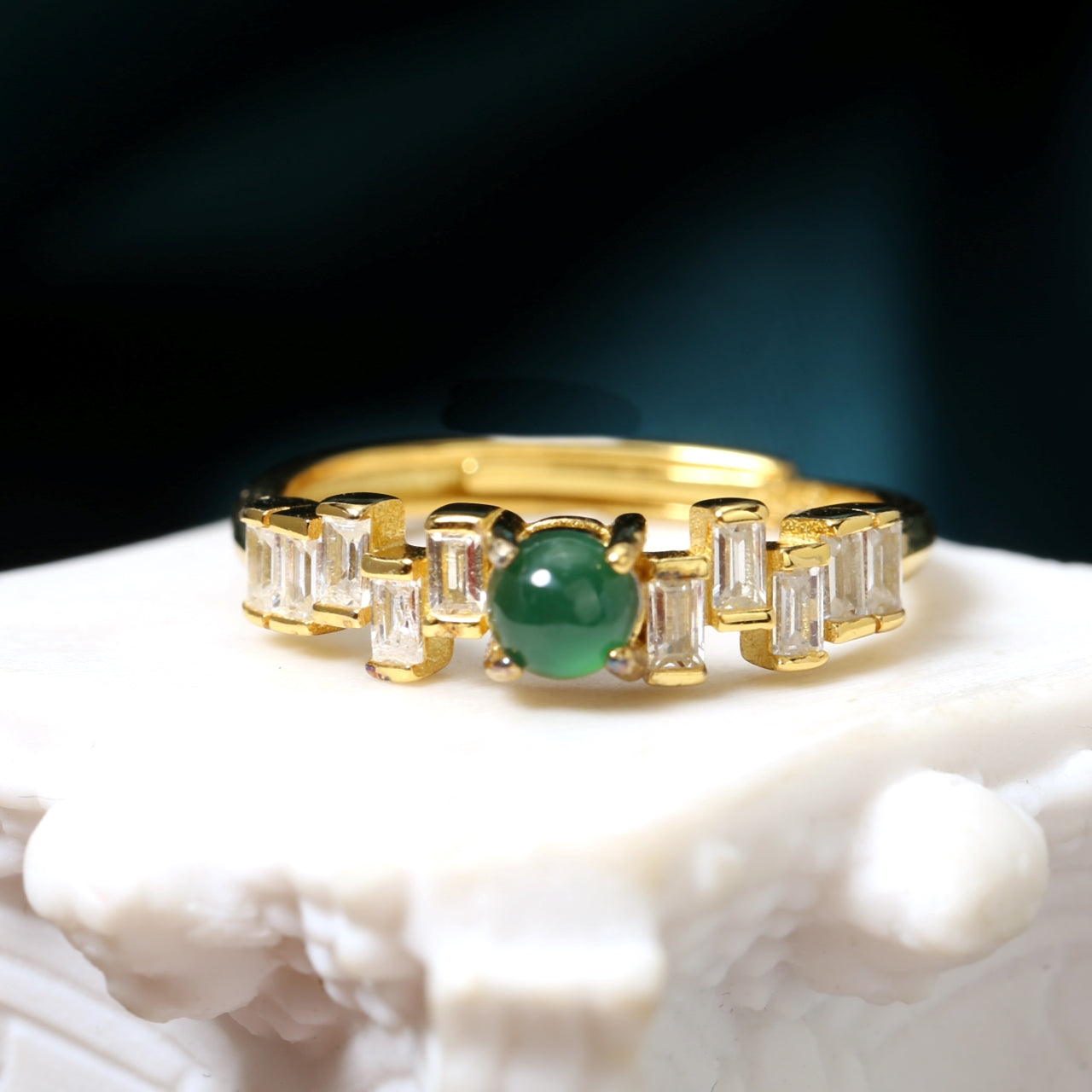 Matrix Jadeite Ring