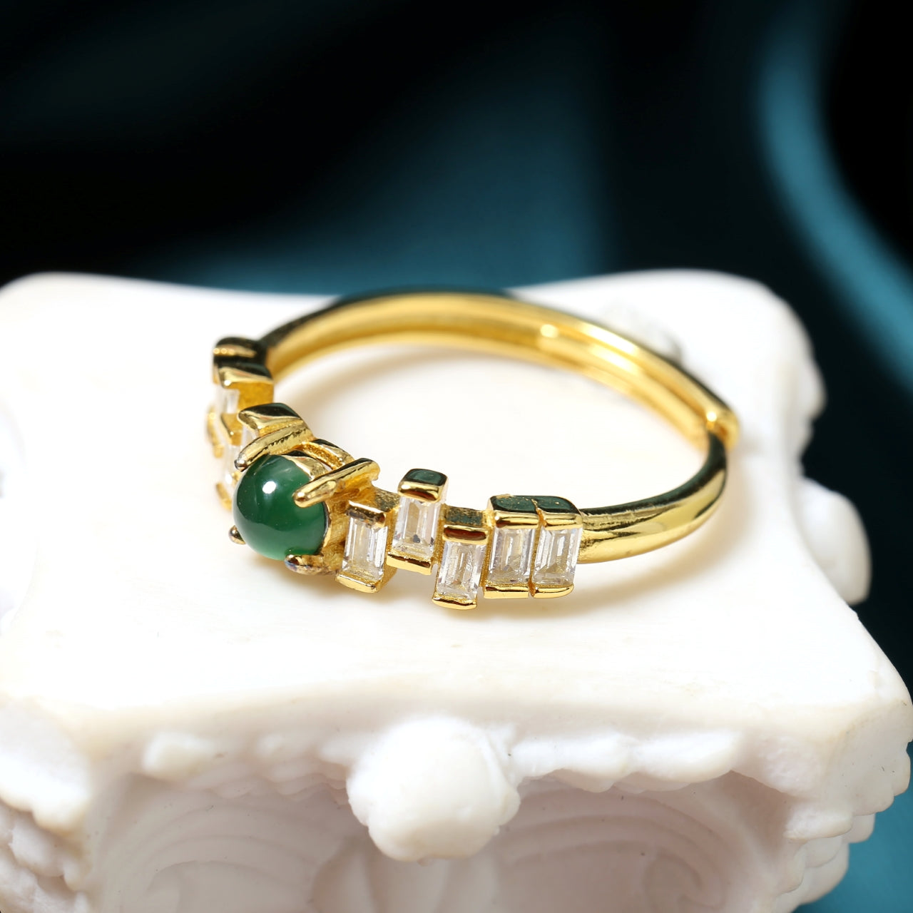 Matrix Jadeite Ring