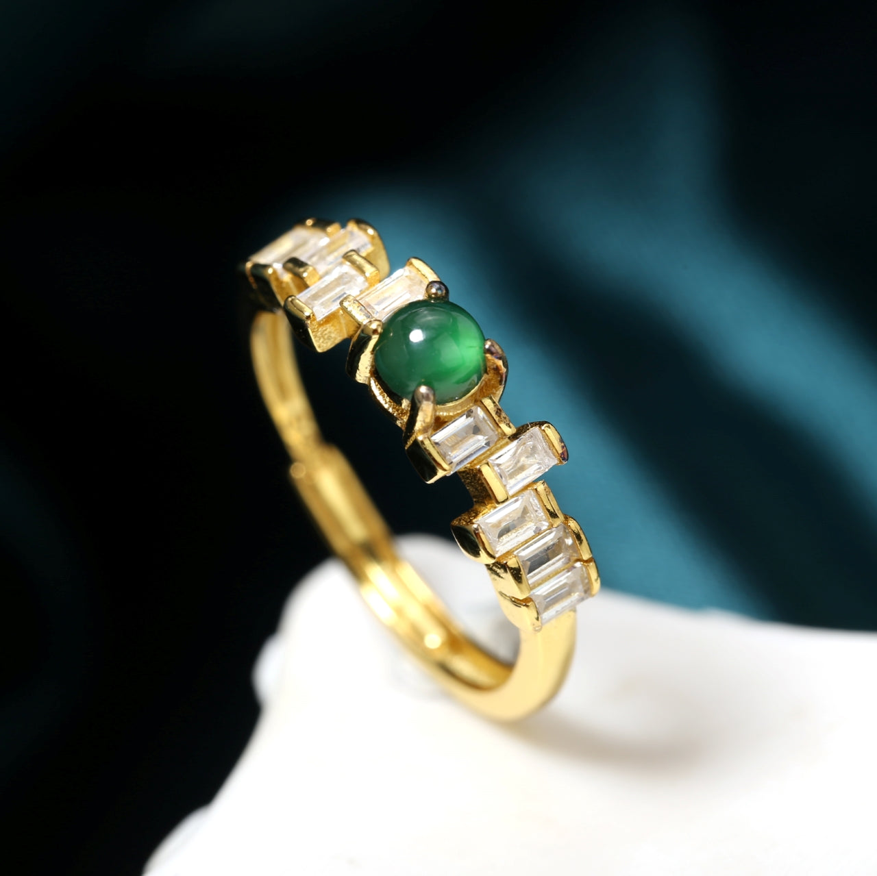 Matrix Jadeite Ring