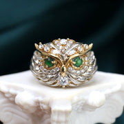 Mystical Owl Ring | Handcrafted Sterling Silver & Gemstone Details