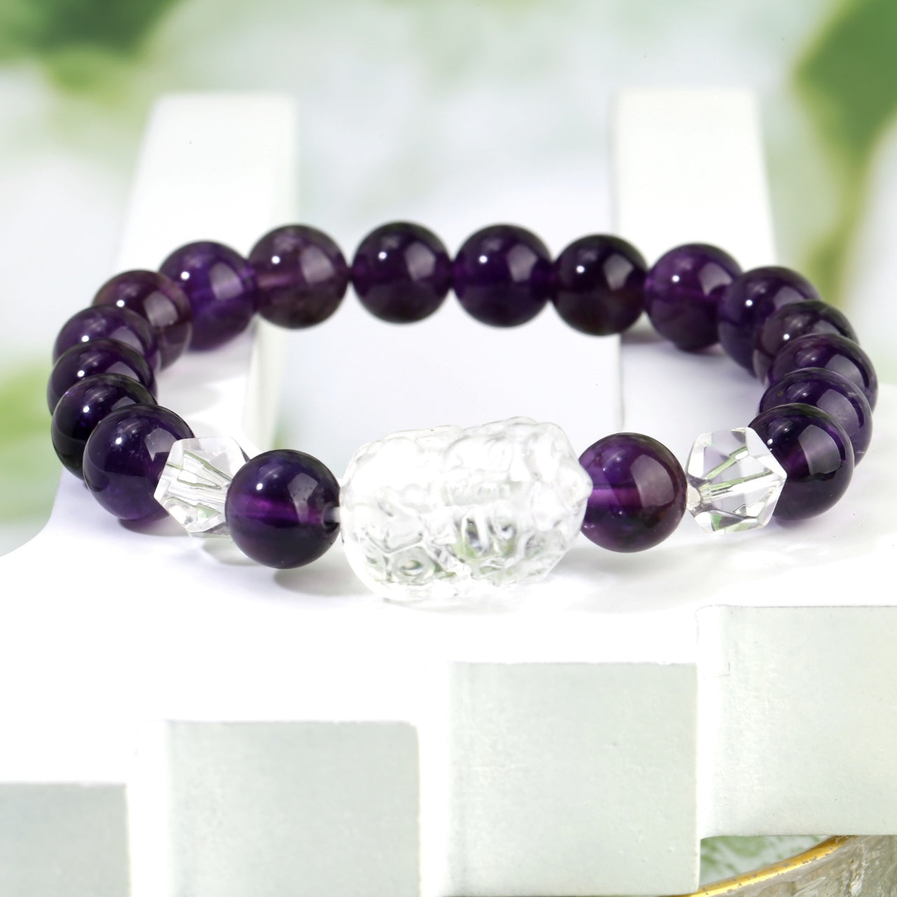 Amethyst Lion Dance Bracelet: Blend of Spirituality and Cultural Elegance