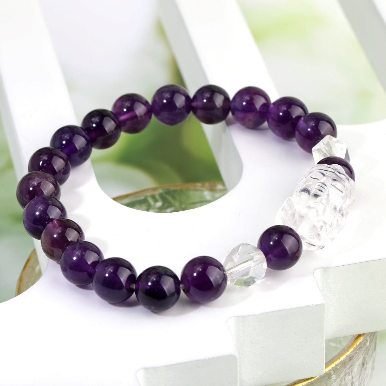 Amethyst Lion Dance Bracelet: Blend of Spirituality and Cultural Elegance