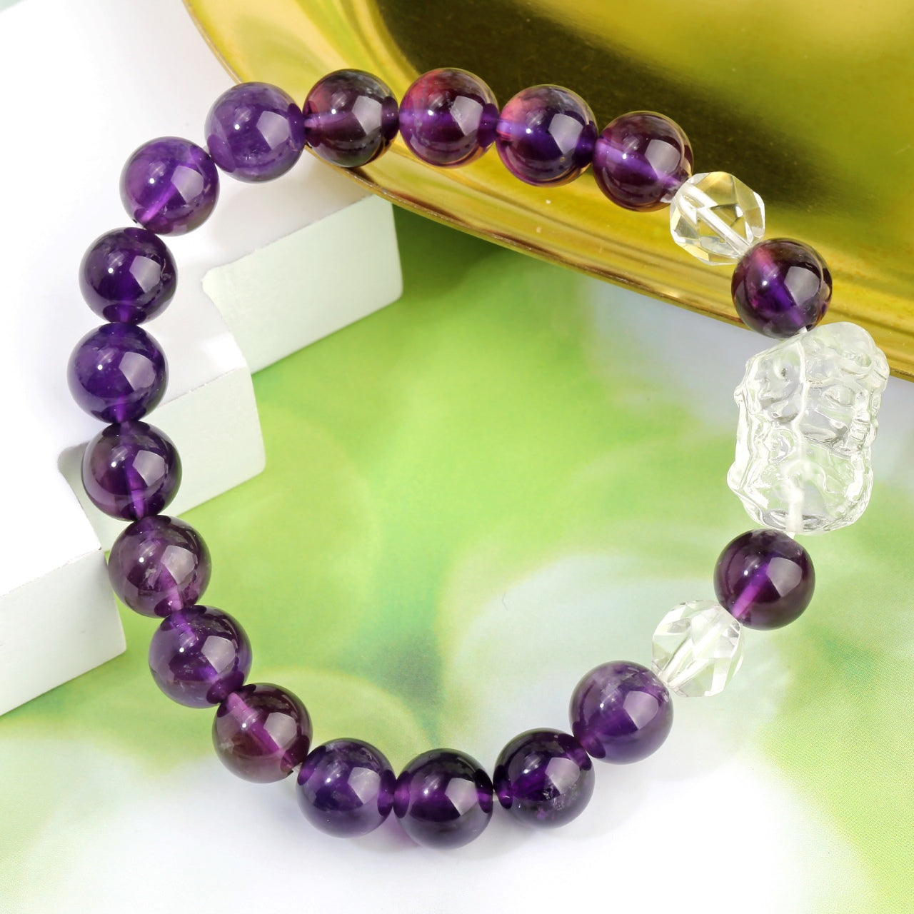 Amethyst Lion Dance Bracelet: Blend of Spirituality and Cultural Elegance