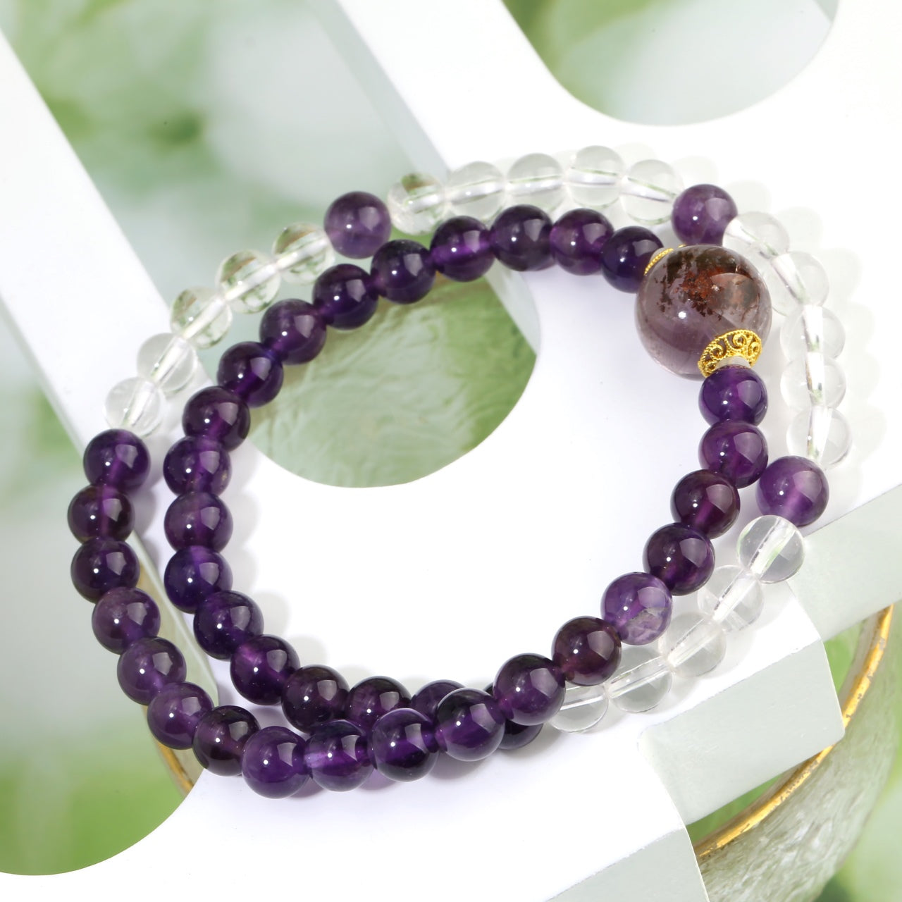 Double - Layer Amethyst Bracelet: Unleash Spiritual Elegance and Positive Energy