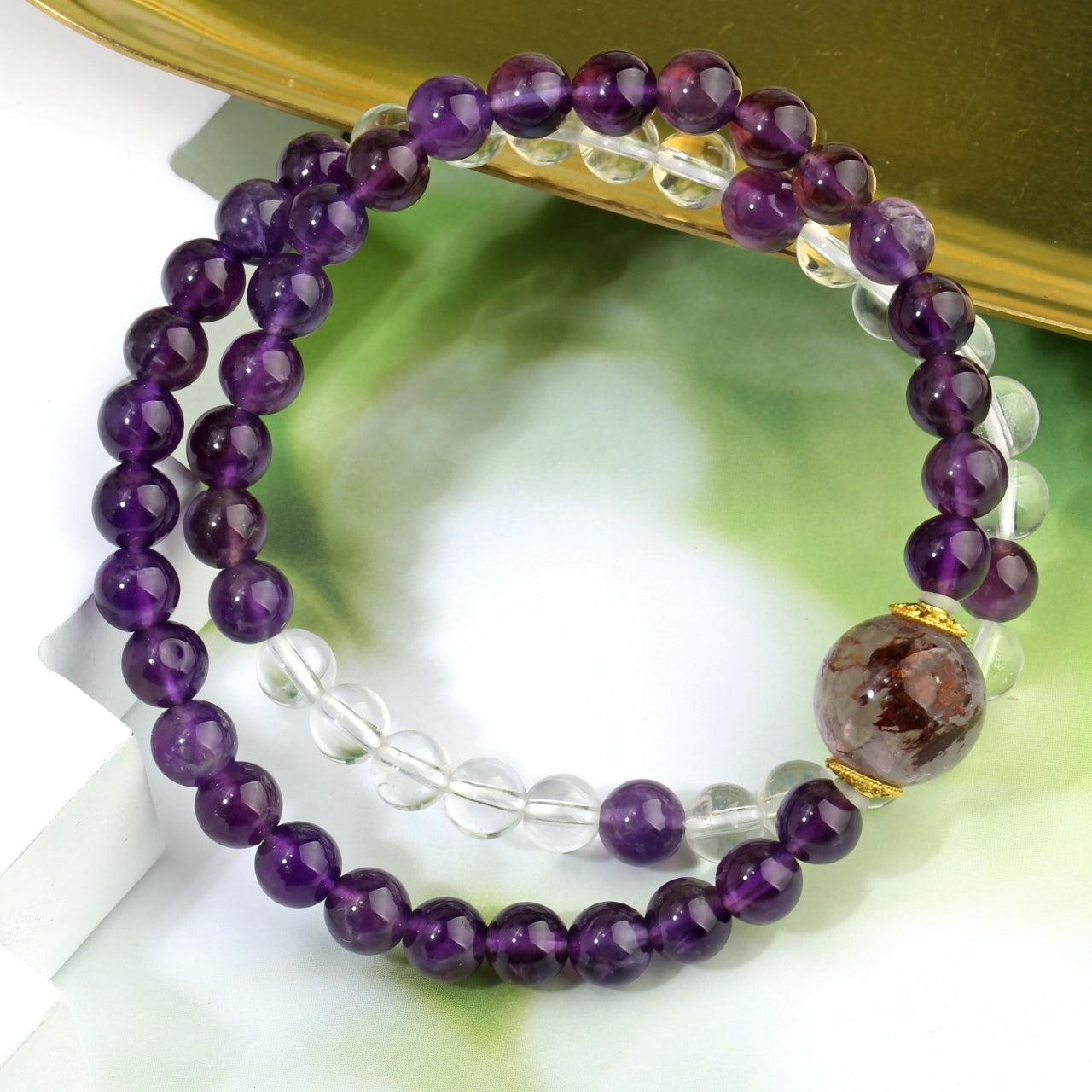 Double - Layer Amethyst Bracelet: Unleash Spiritual Elegance and Positive Energy