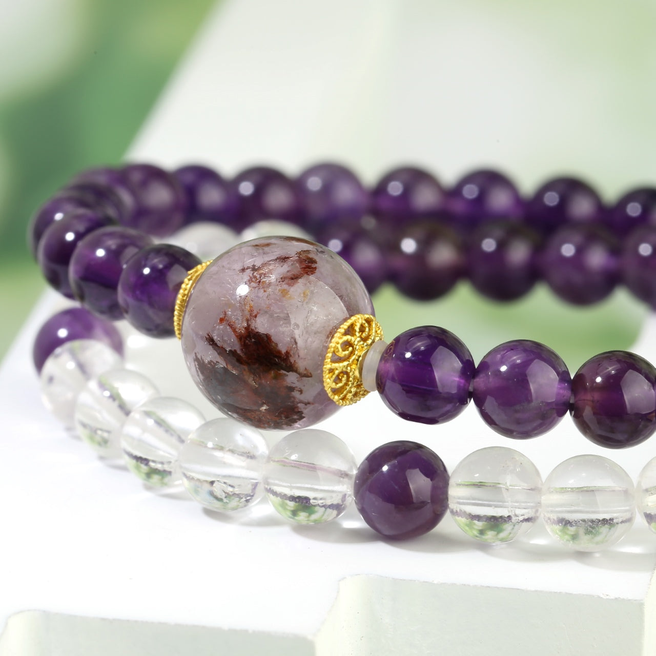 Double - Layer Amethyst Bracelet: Unleash Spiritual Elegance and Positive Energy