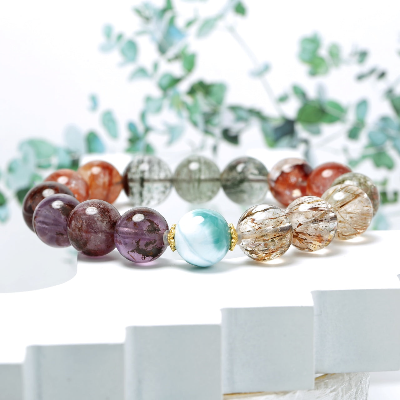 11mm Multigem Crystal Bracelet: A Symphony of Colors and Energies