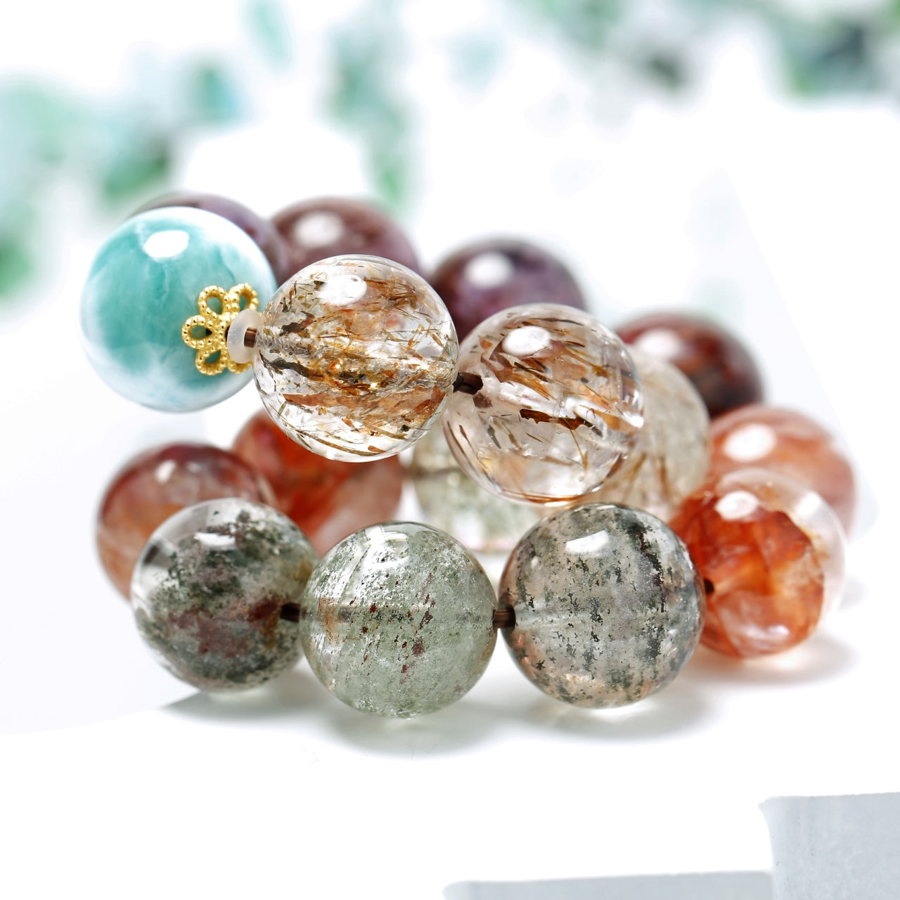 11mm Multigem Crystal Bracelet: A Symphony of Colors and Energies