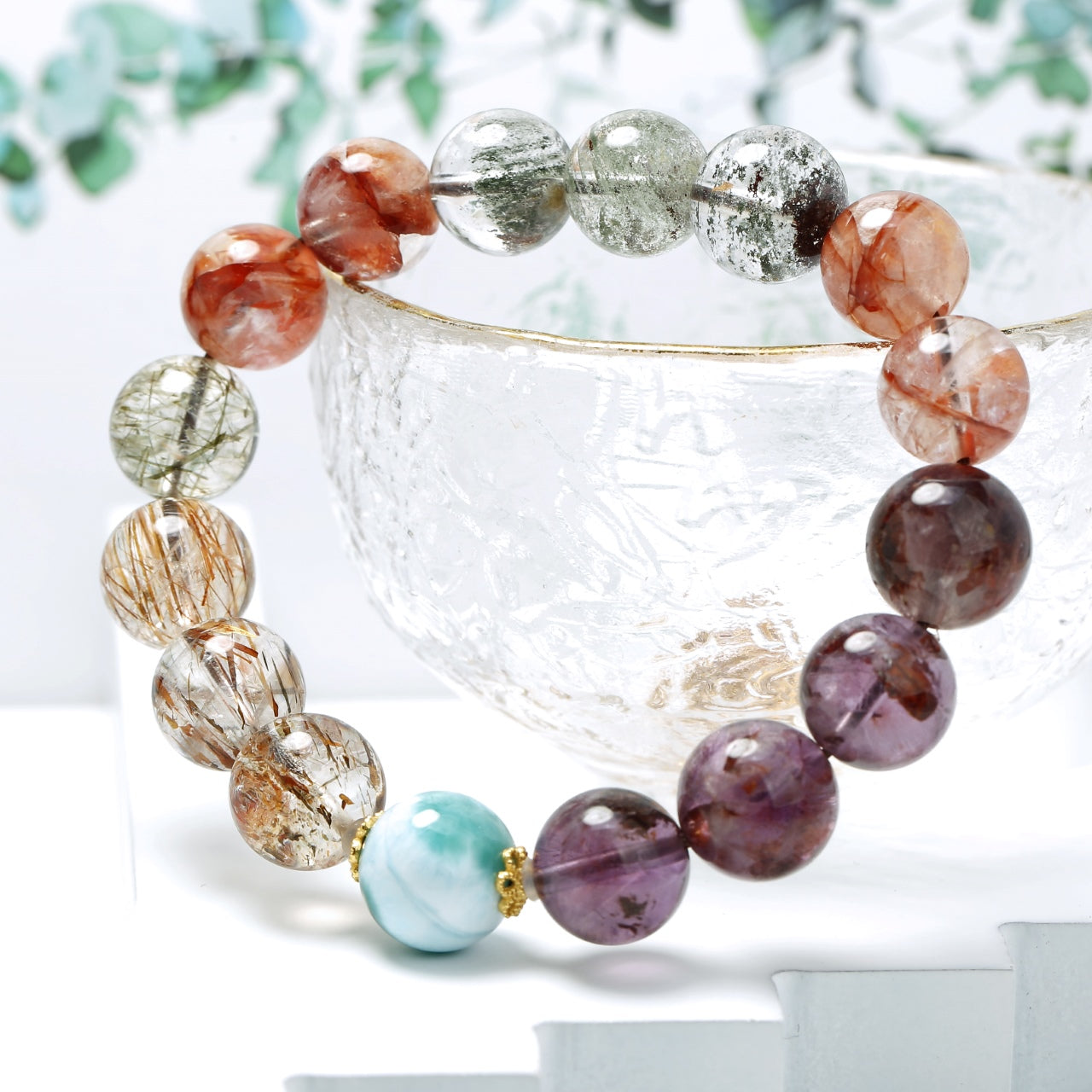 11mm Multigem Crystal Bracelet: A Symphony of Colors and Energies