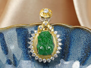 crystal and jadeite pendant