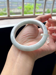 White Moonlight Round Bangle (Finished, Perfect Quality)
