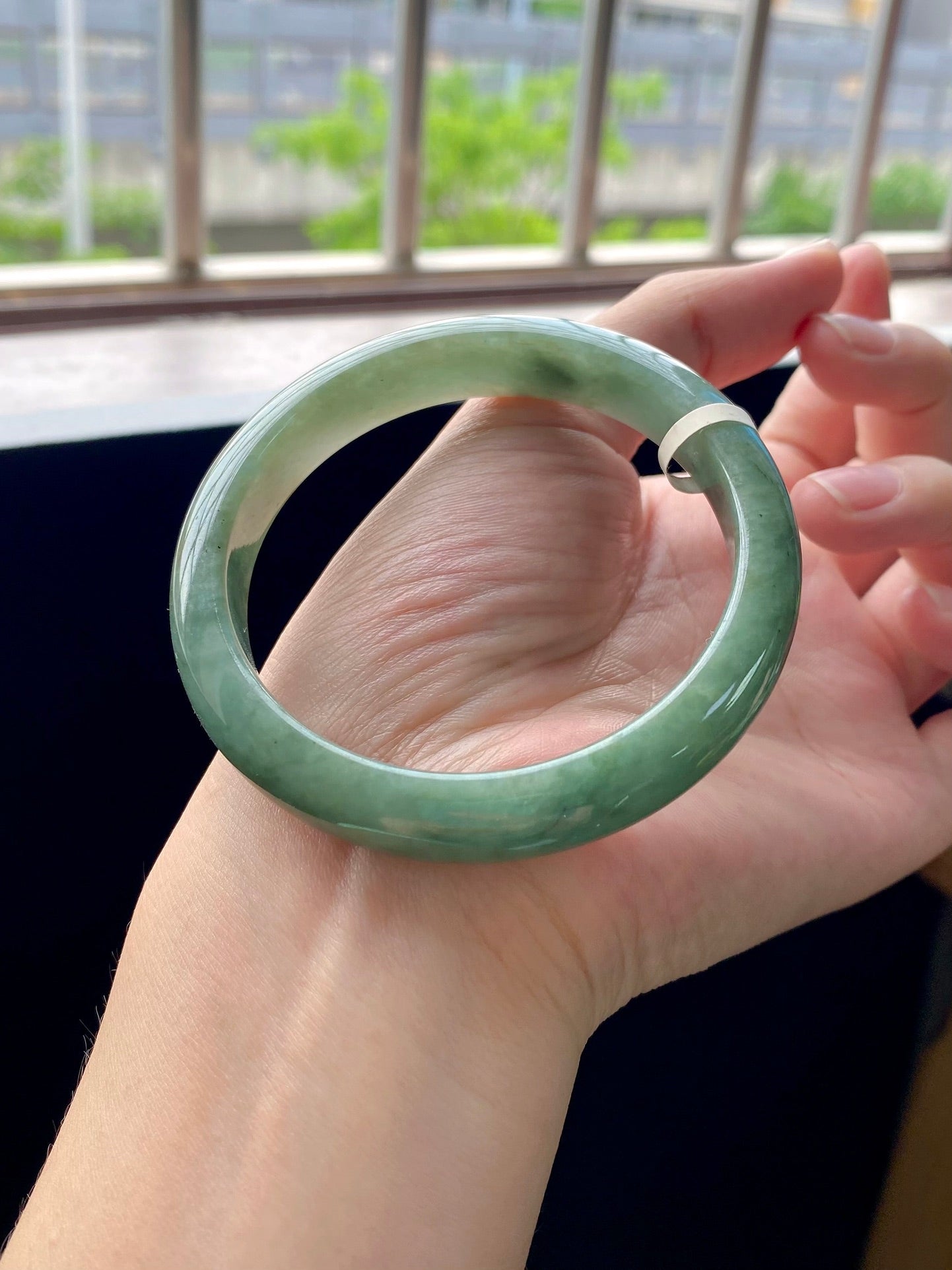 Lake Green Round Bangle (Finished, Crack Special Offer) | Item No. HYY-3719 | Size O59-118-8