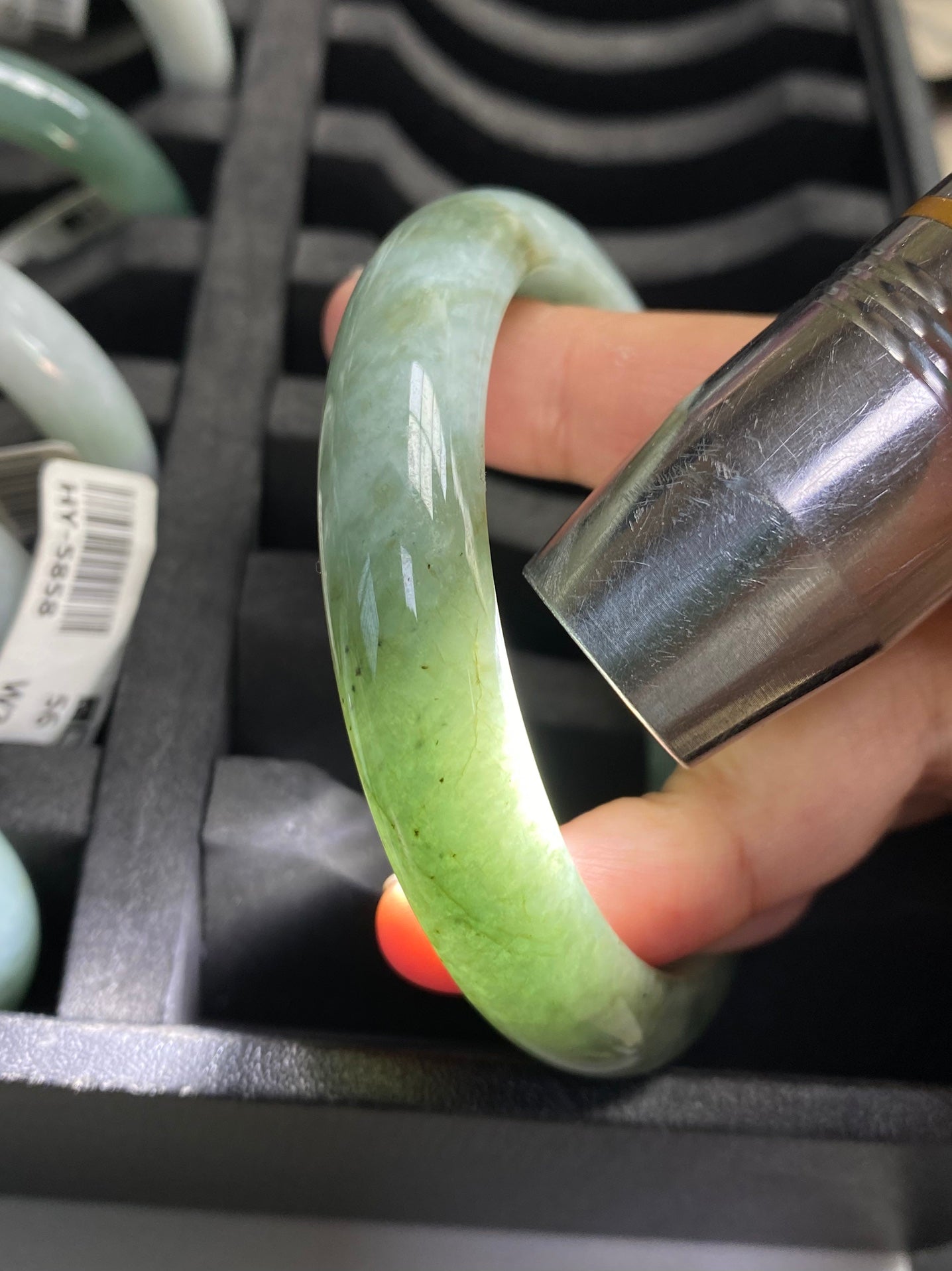 Lake Green Round Bangle (Finished, Crack Special Offer) | Item No. HYY-3719 | Size O59-118-8