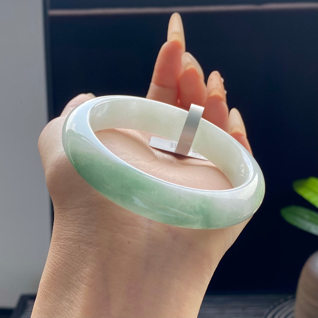Half-Mountain-Half-Water Jadeite Bangle