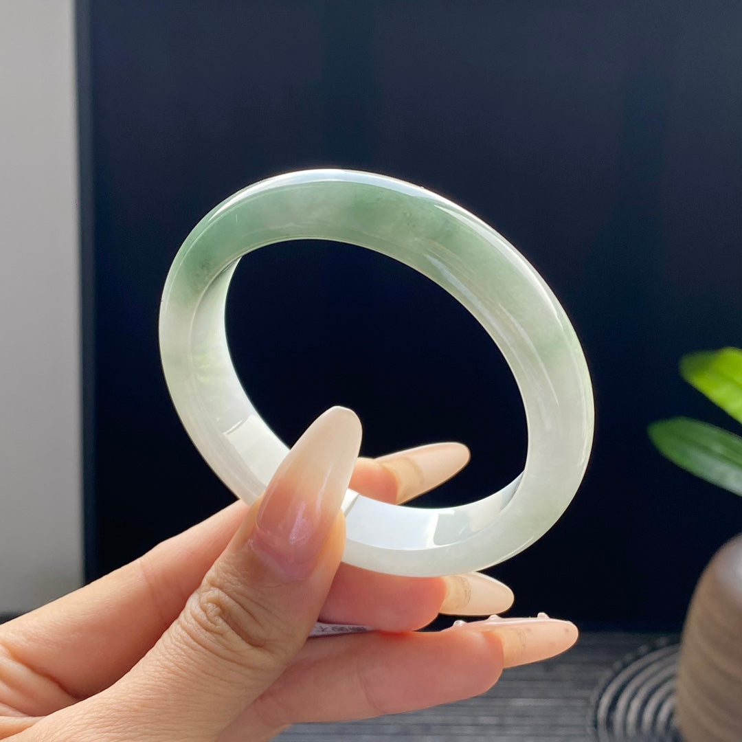 Half-Mountain-Half-Water Jadeite Bangle