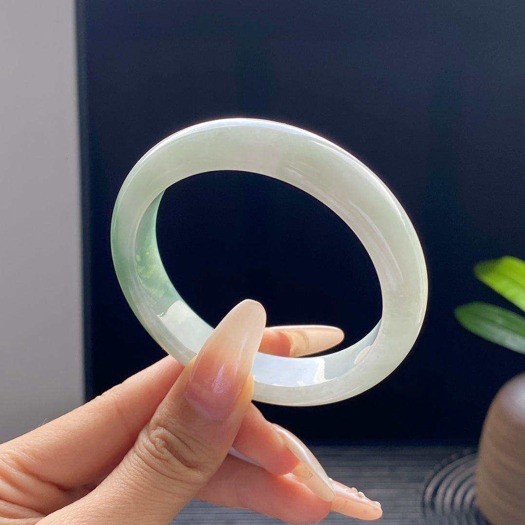 Half-Mountain-Half-Water Jadeite Bangle