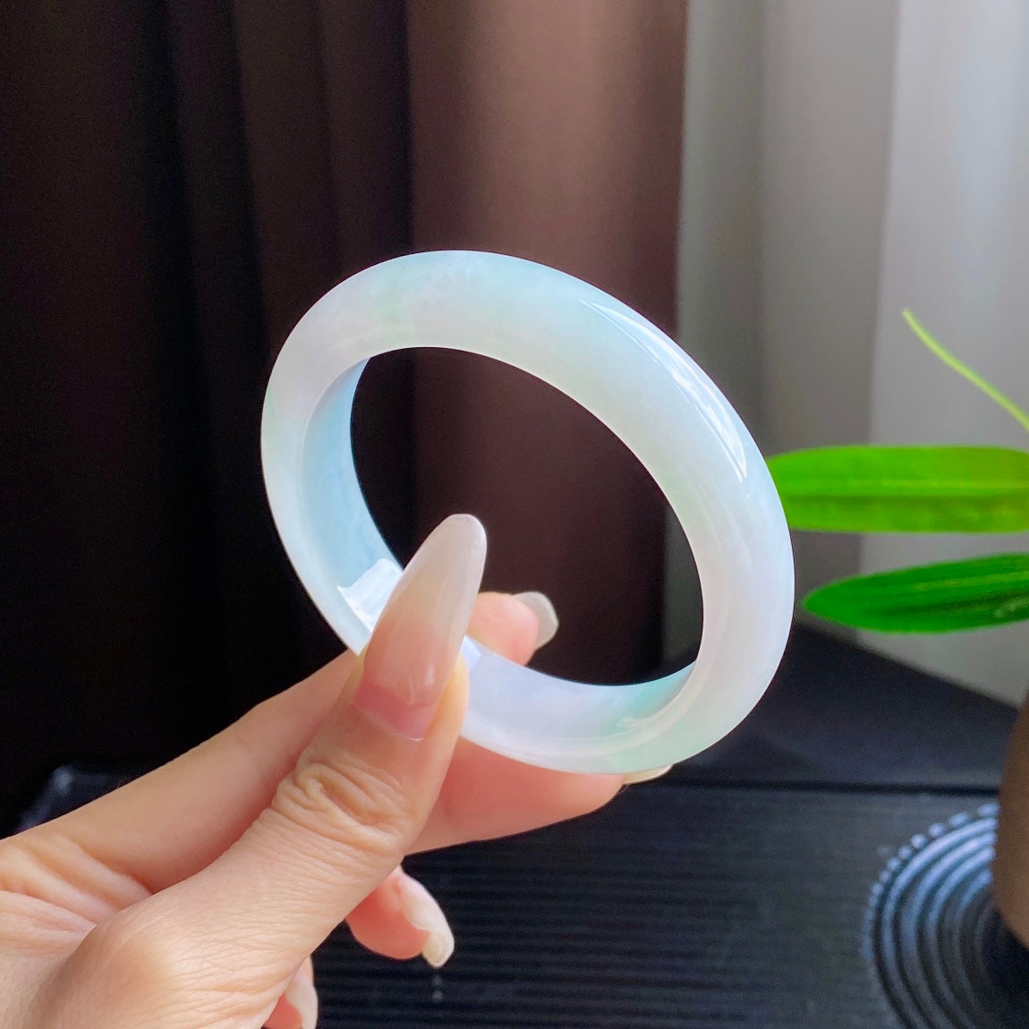 Jadeite Bangle with Drifting Green and Excellent Translucency
