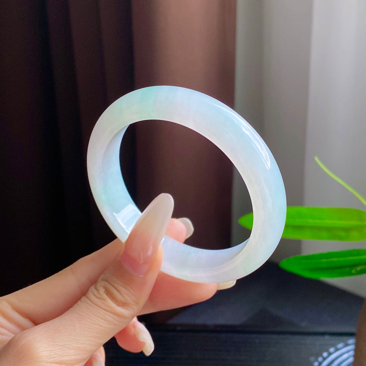 Jadeite Bangle with Drifting Green and Excellent Translucency