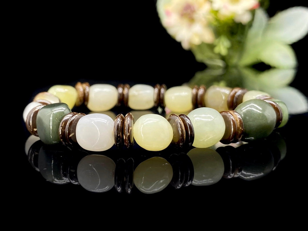 Hetian Jade Free-Form Bracelet | 8mm+·