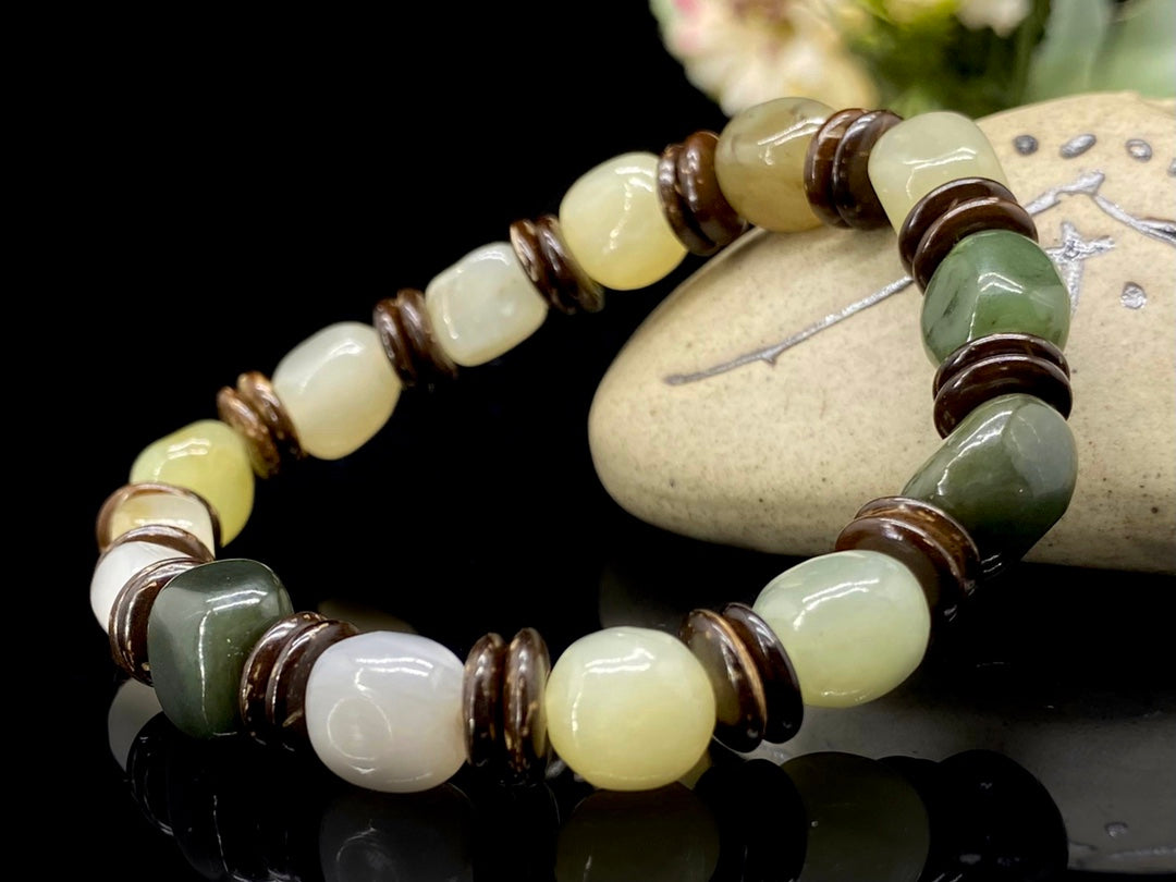 Hetian Jade Free-Form Bracelet | 8mm+·