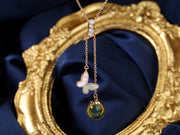 Sterling Silver Lightning-Shape Blue Platinum Necklace