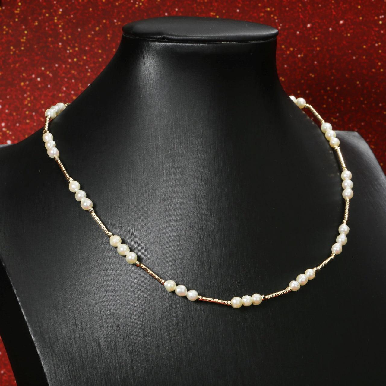 Imperial Gold Starry Sky Pearl Necklace