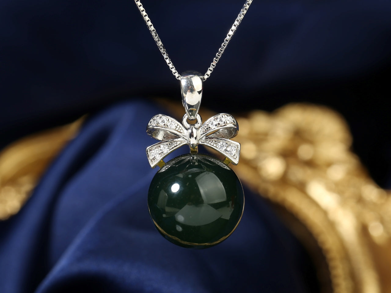 S925 Silver Blue Amber Necklace