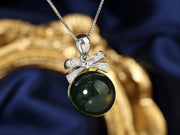 S925 Silver Blue Amber Necklace