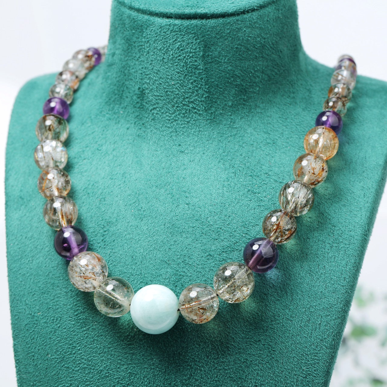 S925 Silver Multi - Gem Crystal Necklace