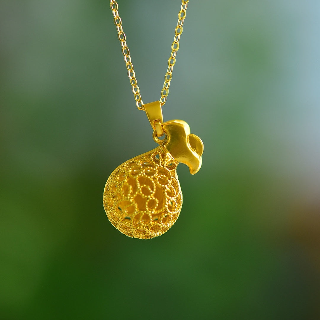 Inlaid Green Chalcedony Pendant