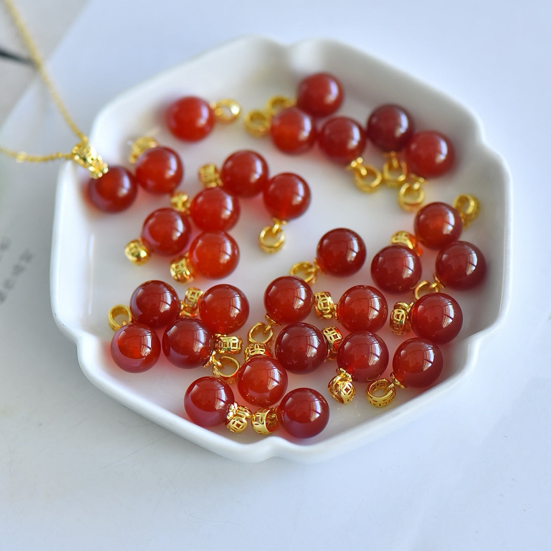 Inlaid Red Chalcedony Pendant